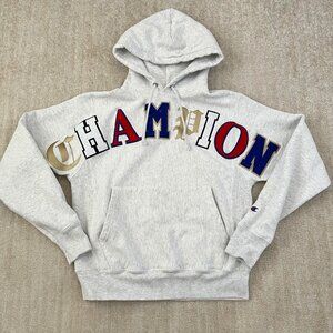 Champion Reverse Weave Spellout Hoodie Sweatshirt S
